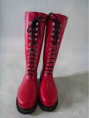 Ilse Jacobsen Hornbæk RUB 1 Tall Lace-Up Rain Boots Brand New, US 6.5 Women’s